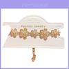 Gold Zircon Inlaid Flower Bracelet For Women With Elegant Vintage Style
