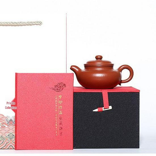 

Оригинальный чайник из исинской глины вермилион: Полностью ручная работа в античном стиле, малый объем, чайный сервиз на одну персону Fully handmade vermilion antique style