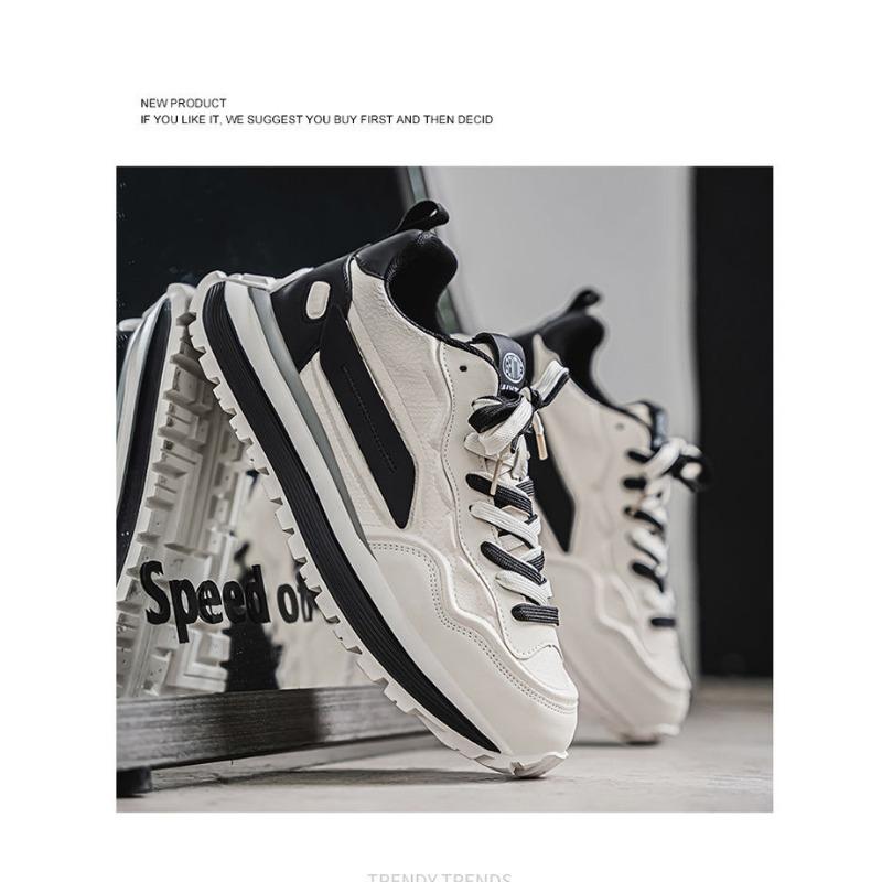 Men S Breathable Casual Sneakers Non Slip Soft Sole Trendy Dad Shoes