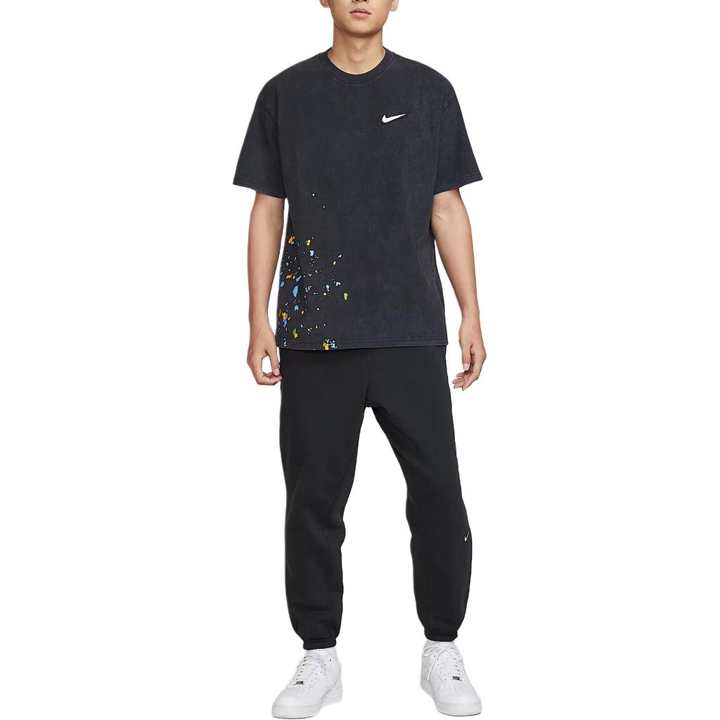 Nike T-shirt a Maniche Corte con Spalla Scesa e Girocollo Uomo Top Nero HV1672-010