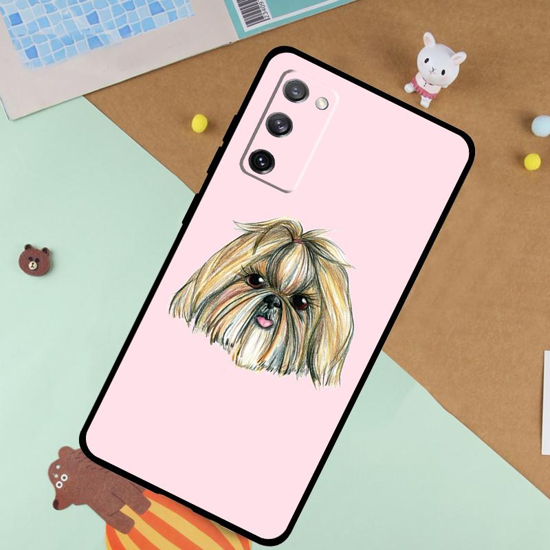 Cartoon Shih Tzu Dog Soft Case For Samsung Galaxy S25 Ultra S9 S10 S20 S21 S22 S23 S24 Plus S24 FE Funda Cover