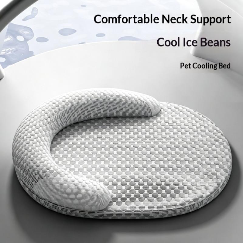 Cooling Dog Bed Summer Ice Silk Cat Mat Oval Pet Nest Breathable Heat Dissipation Cooling Pad For Small Medium Large Dogs Cats