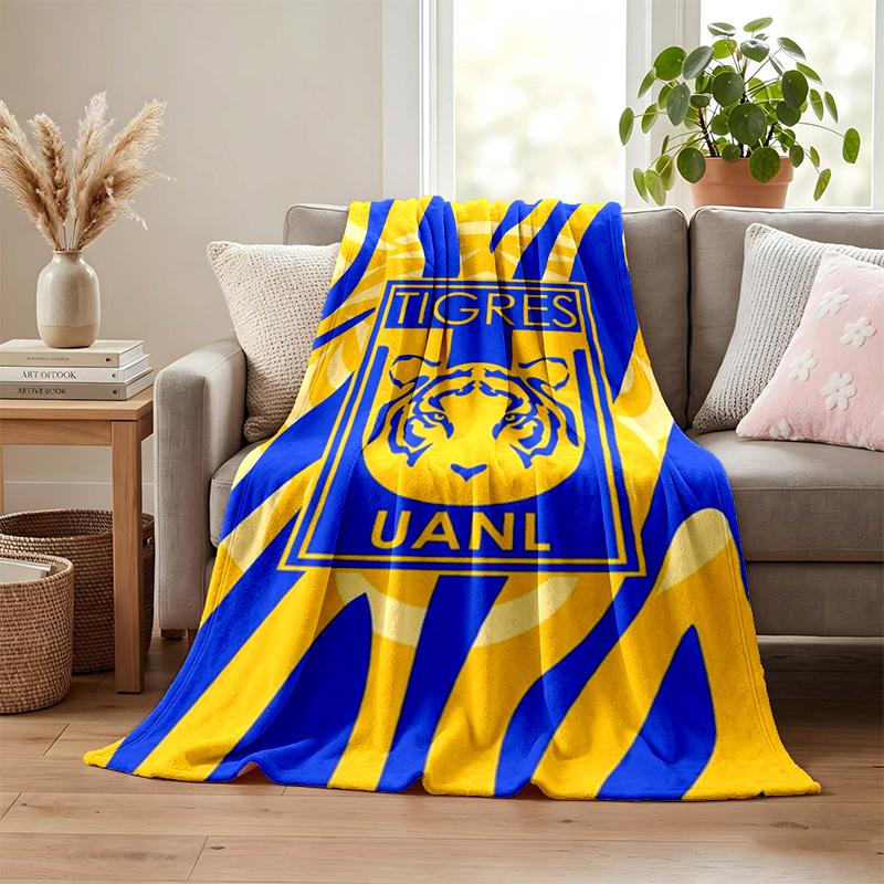 Club Tigres UANL blanket Flannel Blanket Soft Cozy Plush Throw for Sofa Bed Lightweight Home Decoration