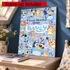 Bluey Customize Your Name Diamond Painting Round Diamond Diy Frameless Holiday Artwork Suitable For Home Office Wall Decoration