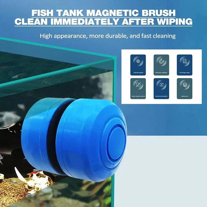 Aquarium Magnetic Brush Glass Floating Algae Scraper Curve Glass Cleaner Mini Scrubber Tool Fish Tank Glass Cleaning Tool