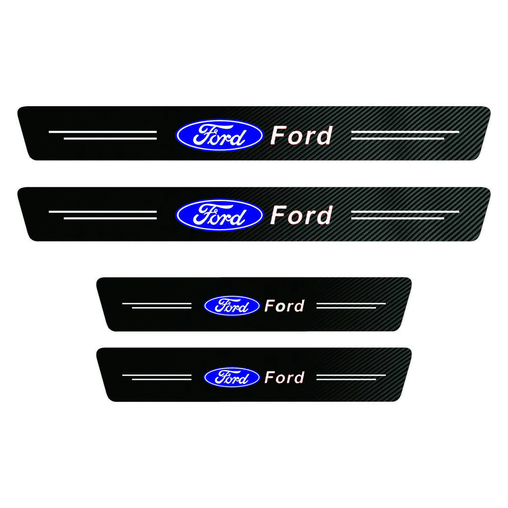 xqzvd1 Car Door Sill Anti-scratch Stickers Carbon Microfiber Sticker For Ford Edge Explorer Transit Ranger Kuga MK2 MK7 Fusion Ecosport