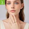Vintage Hexagram Open Ring, Fashion S925 Sterling Silver Lucky Pattern Ring