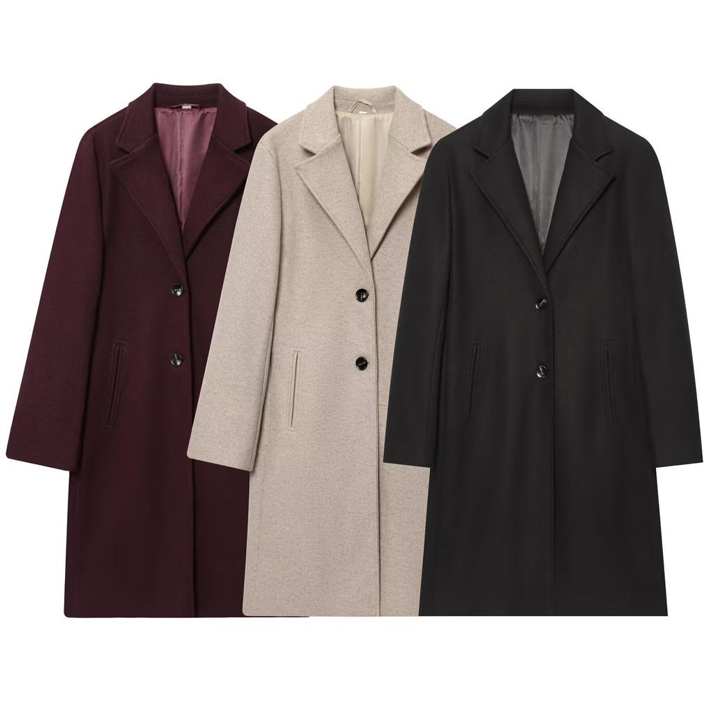 Autumn New Versatile Medium and Long, Soft Shoulder Padded Coat and Coat 3046282