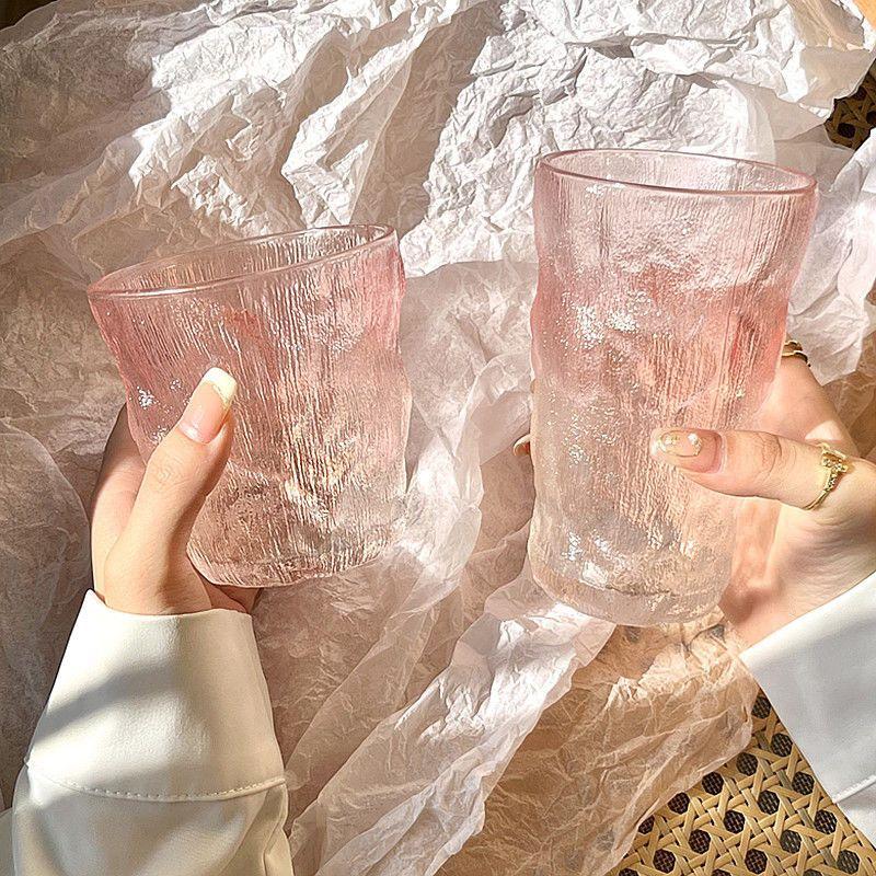 Set of 2 Frosted Gradient Glass Cups - High Aesthetic Style for Cold Drinks and Beer