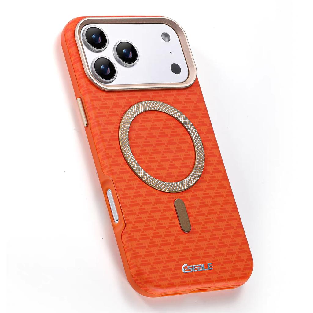 Luxury Leather For Magsafe Carbon Fiber Texture Phone Case For iPhone 17 16 15 14 13 Pro Max Magnetic Wireless Charging Shockproof Cover