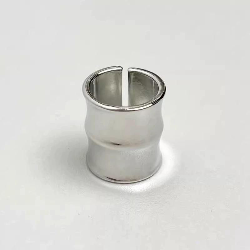 

New Fashionable And Simple Metal Joint Opening Ring Female Punk Couple Wide Ring Trendy Jewelry Accessory resizable
