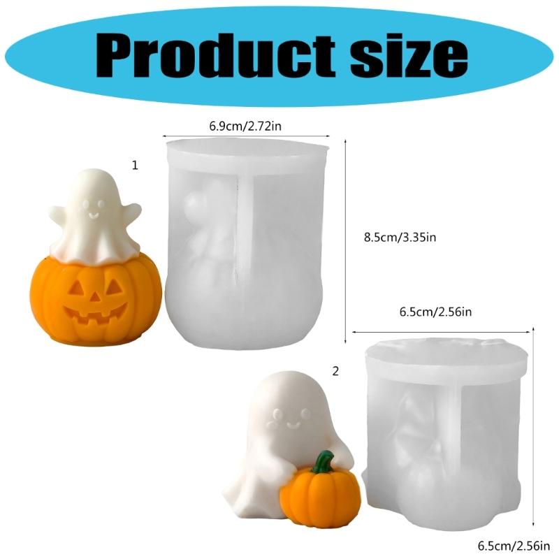 Przyjazna silikonowa forma do świec Szczegółowa forma w kształcie dyni i duszka Do domowych projektów rękodzielniczych