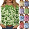 Pikkade varrukatega särgid naistele Armsad mustriga graafilised t-särgid Pluusid Suures suuruses vabaaja topid Pullover