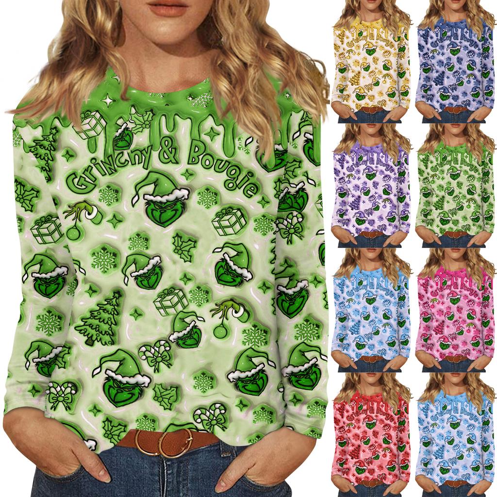 Košile s dlouhým rukávem pro ženy Roztomilý potisk Grafika Trička Halenky Běžné Velikosti Zásadní topy Pulovr