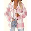 Ladies' Plush Fleece Winter Coat - Grid High Stretch Coat, Middle Eastern Elegant Collection, Machine Washable for Autumn and Winter