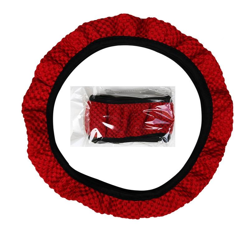 Universal 38CM 1/3 Pcs Ice Silk Steering Wheel Cover Wear-resistant Anti-slip Car Accessories Gear Handbrake Cover Interior