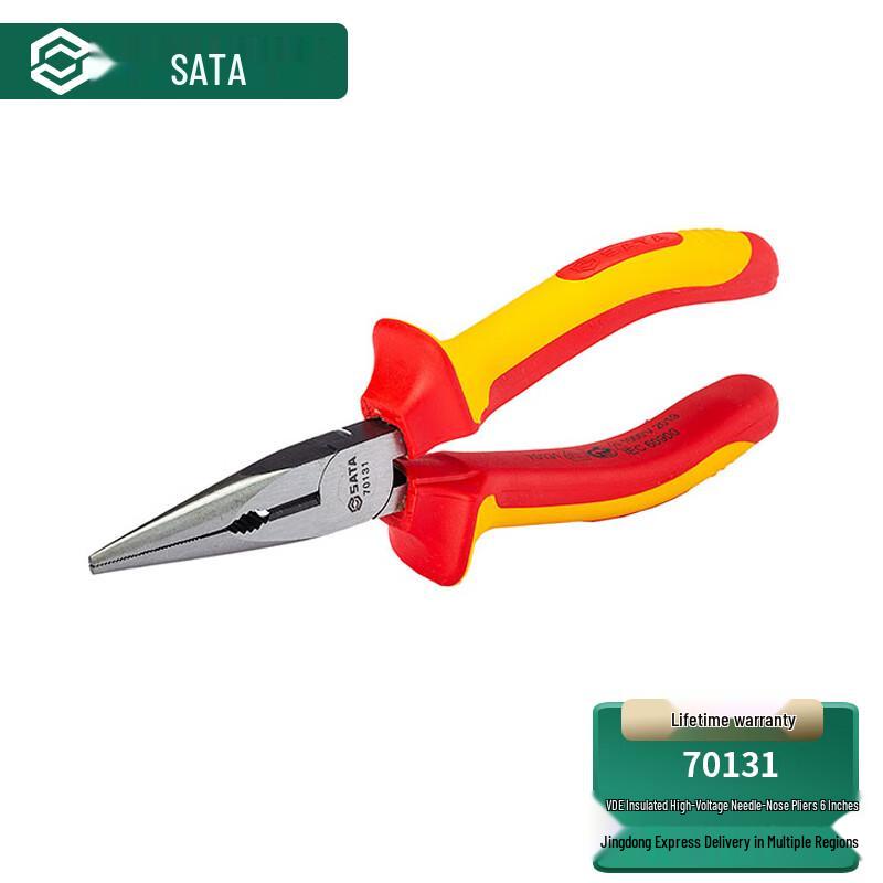 SATA 70131 VDE Insulated Long Nose Pliers