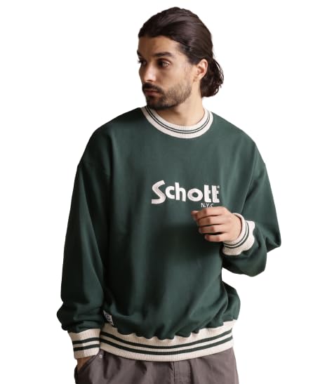 

Schott NYC LINE RIB CREW SWEAT, Мужской L (350), Темно-зеленый (782-3232013)