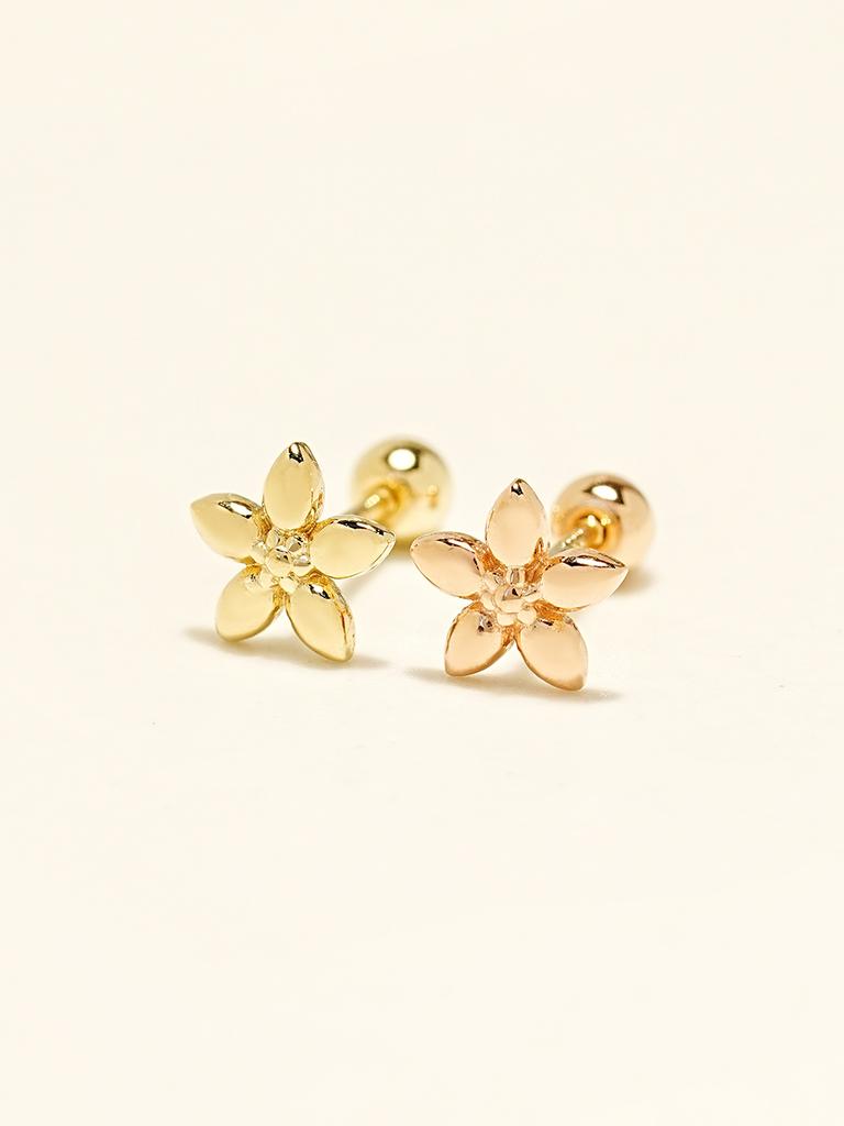 Minimalpiercing 14K Spring Flower Piercing Earrings