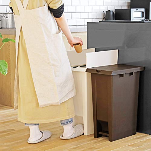 Pearl Metal, Made in Japan, Double-Door Trash Can, White, Pedal Pail #37, Captain Stag UW-1515, 37L