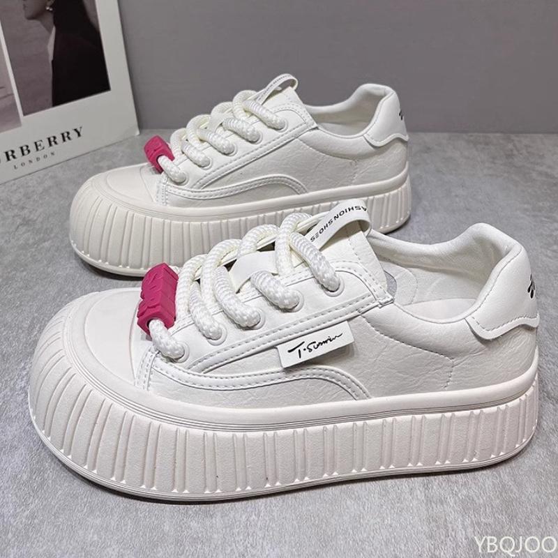 Women's Spring New Versatile Thick Soled Height Increasing Shoes Sporty Casual Simple Comfortable Versatile Board Shoes