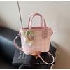 Popular small bag women's summer new fashion plaid messenger bag portable bucket bag