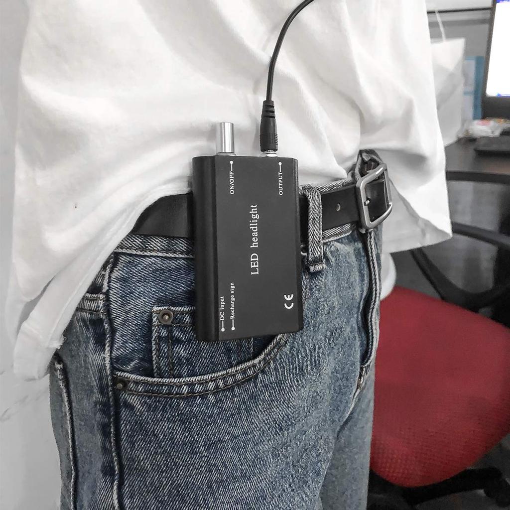 EUSTOMA 3.5x Magnifying Glass, 3.5X Binocular Loupe with 5W Clip-on LED Light, Seat-Mounted LED Lamp, Binoculars with Cloth Bag Storage Case,