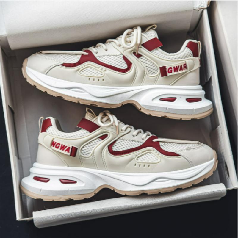 

New Fashion New Men s Fashion Casual Low Top Sports Shoes Students Thick Sole Comfortable Sneakers Boys Male Classic Breathable Basketball Shoes 44 червоний/білий