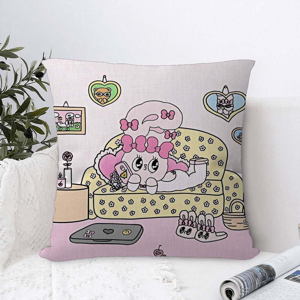 

E-Эстер Банни Мультяшная Наволочка Чехол для Подушки Обивка Диванная Подушка Домашний Декор Наволочка 12x12Inch