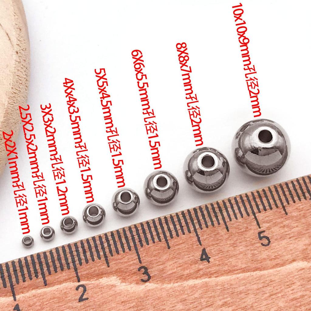 18K Gold Stainless Steel Spacer Beads & Precision Steel Ball for Necklace/Bracelet DIY Jewelry Accessories.