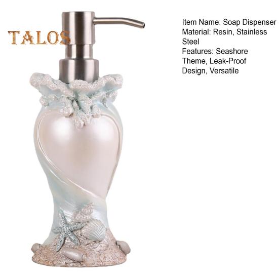 Seashore Theme Soap Dispenser Leak-Proof Design Starfish Shell Decor Hand Sanitizer Pump Coastal Bathroom Accessory