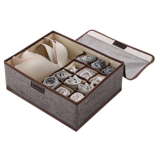 Liemenėlės laikymo dėžutė Sulankstoma plaunama medvilnė lininė didelės talpos kojinės laikymo dėklas Namų apyvokos reikmenys