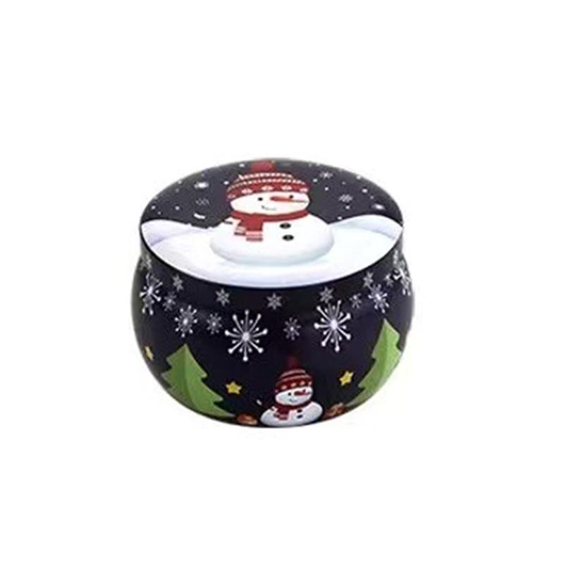 Weihnachts-Runde Eisen-Geschenkboxen Stabile Konstruktion Perfekt für Weihnachtsgeschenke Aufbewahrung von Süßigkeiten Kleinen Geschenken