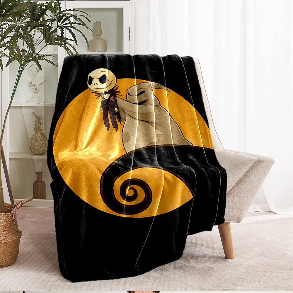 The Nightmare Before Christmas Theme Printed Blanket - Perfect for Couch, Bed, Travel & Outdoor Use | Machine Washable, Cozy & Durable.