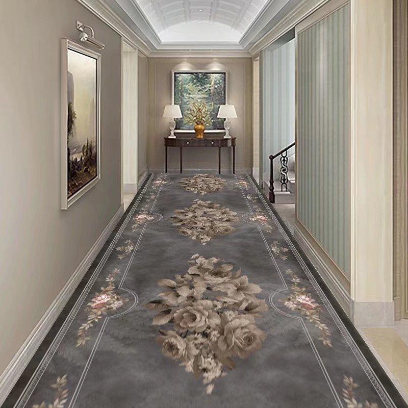 Retro European Long Corridor Carpet Runner Washable Strip Rug for Home Hotel Hallway Decor Villa Stairway Floor Mats