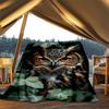 1pc Owl Print Throw Blanket Polyester Fiber, Lightweight Flannel, Soft & Warm, All Season Use for Outdoor, Camping