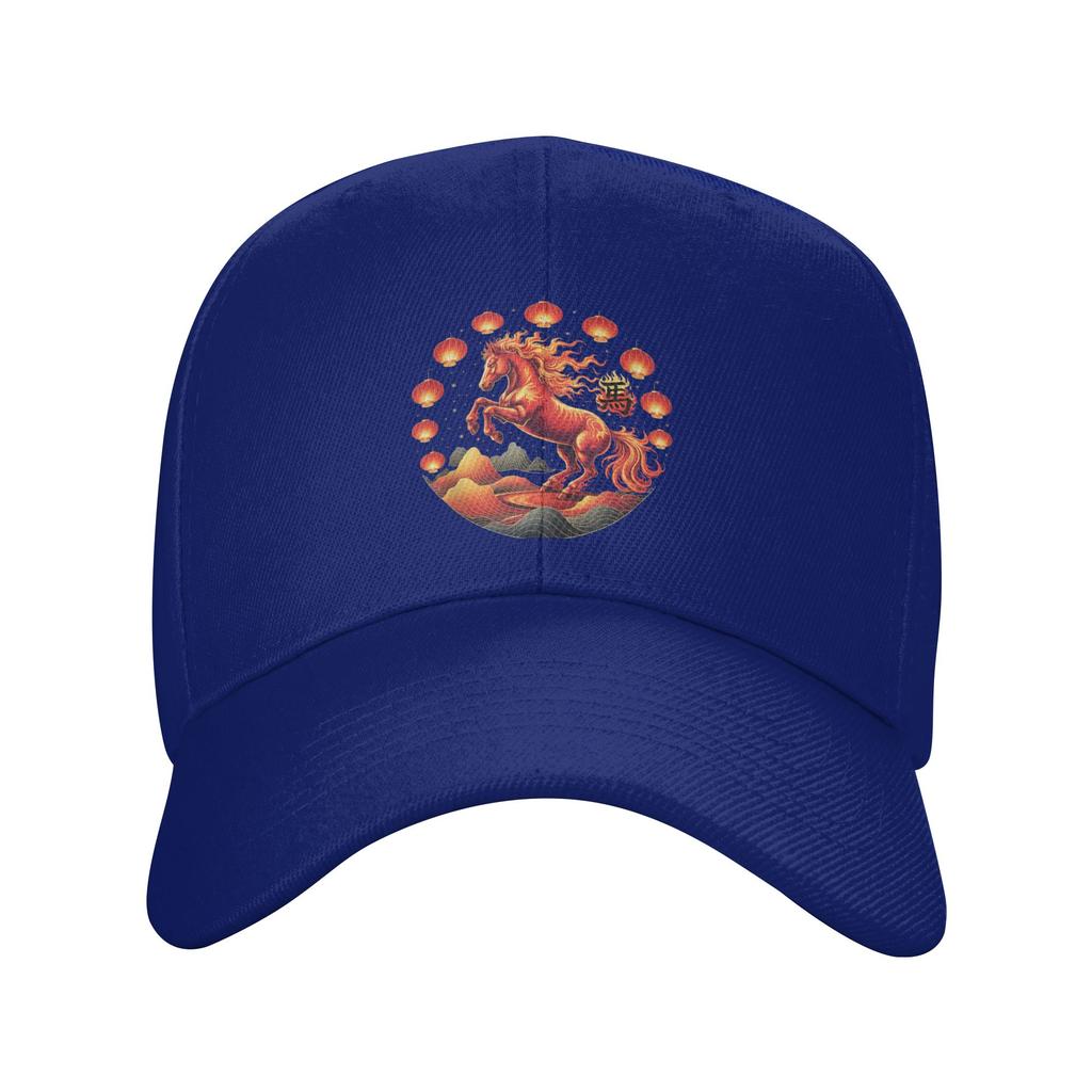 Fire Horse Chinese Zodiac Symbol 2026 Lunar New Year Baseball Cap Vintage Men Trucker Hat Design Outdoor Sport Baseball Caps