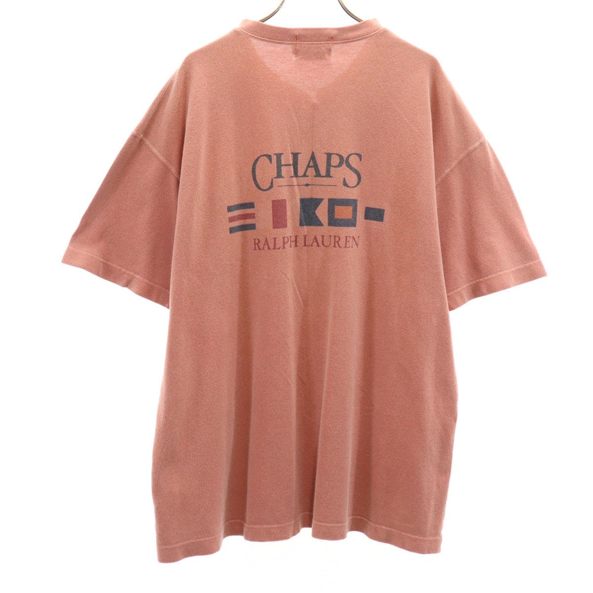 

CHAPS RALPH LAUREN 90-е годы Винтажная футболка-поло с принтом логотипа на спине Рукав три четверти Мужская Б/у