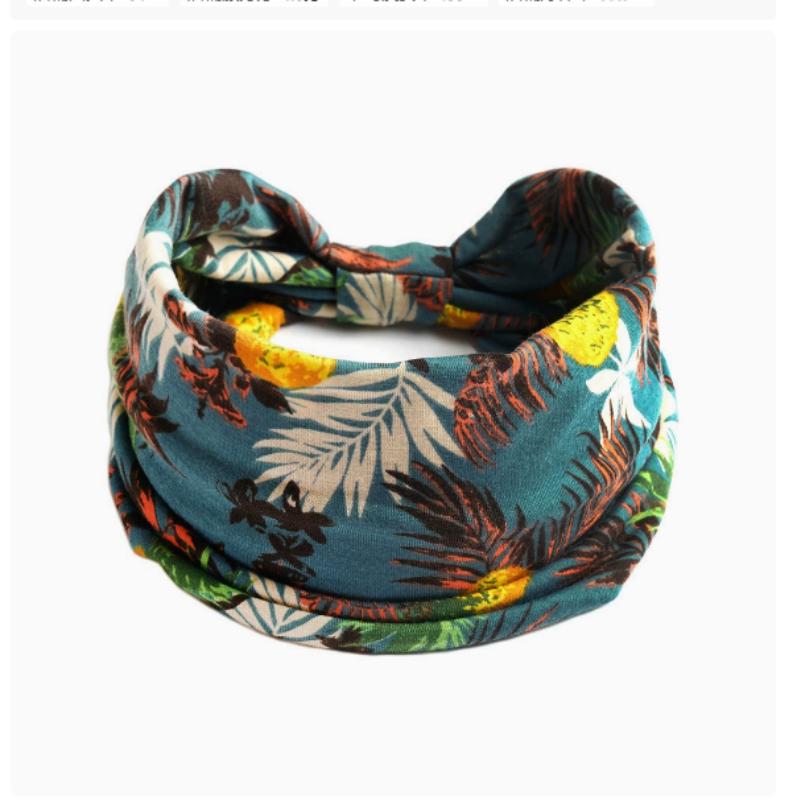 Women's  Boho Cotton Printed Headband Sports Band Striped Headband A Wide Edge Yoga Headband Soft Hair Band Headdress Bundle Women Girls Hair Band