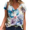 Plant and Flower 3D Printed Women's V-neck T-shirt Short Sleeve Top Harajuku Street T-shirt