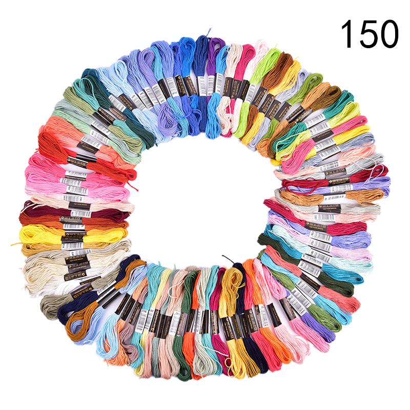 

150 шт. хлопчатобумажных ниток для вышивки крестом, мотки разных цветов as the picture