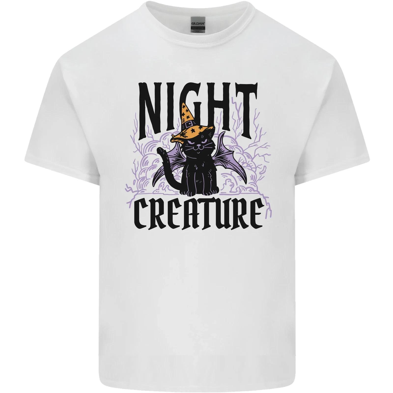 

Halloween Cat Night Creature Witch Kids T-Shirt Childrens S