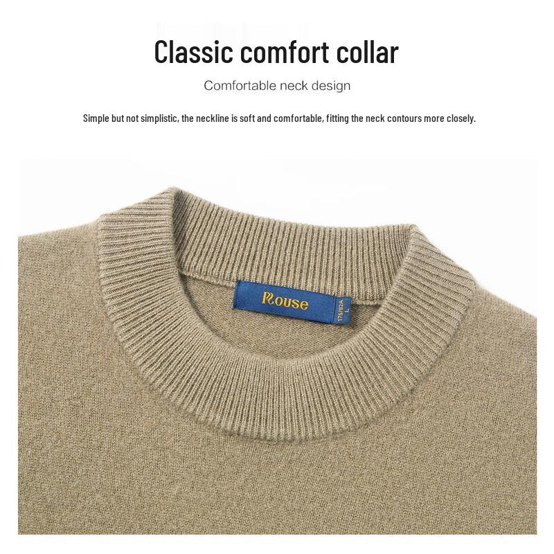 Luotz Men's Winter Thickened Round Neck Wool Sweater