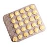 Tavă pentru Macarons din Oțel Carbon cu 30 de Găuri, Antiaderentă, Rotundă, pentru Prăjituri și Deserturi DIY, Covoraș Aurit pentru Copt, Ustensile de Bucătărie