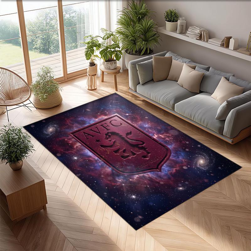 Tappeto in Velluto di Cristallo con Stampa Calcio Aston Villa, Comodo Assorbente d'Acqua Antiscivolo Tappeto per Pavimenti Interni