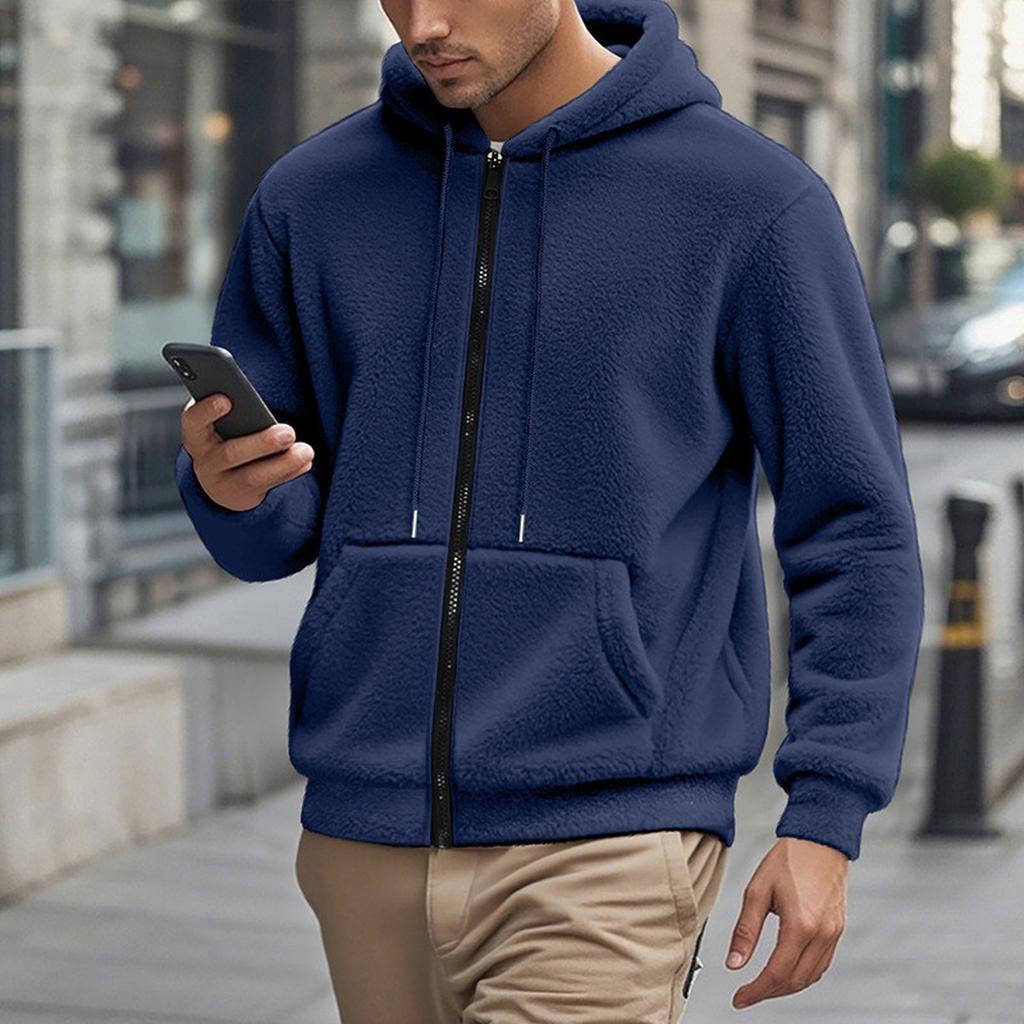 Pánská bunda na zip, ležérní retro bunda Cardigan s dlouhým rukávem