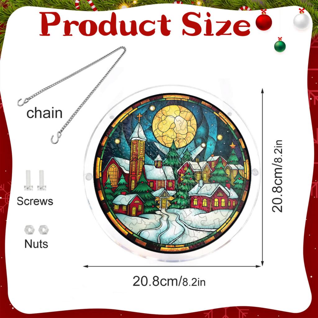 Acrylic Puzzle Suncatcher for Christmas - Hanging Window Decoration, Holiday Suncatcher Ornament