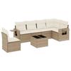VidaXL Salon de Jardin avec Coussins 7 pcs, Canapés de Terrasse, Ensemble de Meubles de Patio, Mobilier d'Extérieur, Beige 3252575