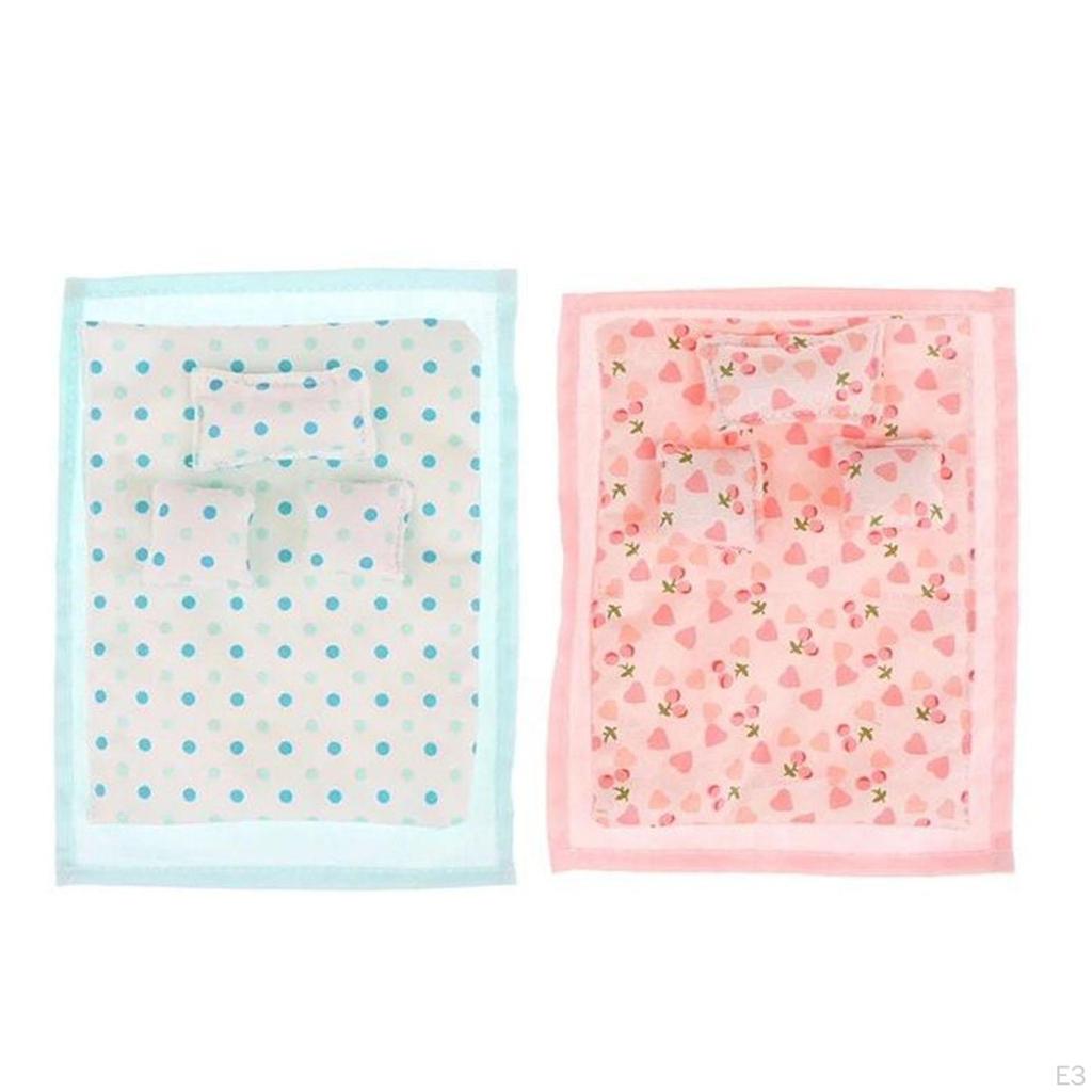 1/12 Scale Mini Bedding Doll Accessories Model Realistic DIY Craft House Set for