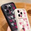 Luxury Flowers Love Heart Phone Case For iPhone 16 15 14 13 12 Pro Max Plus 11 16e XR XS Heart TPU Soft Shockproof Case Cover